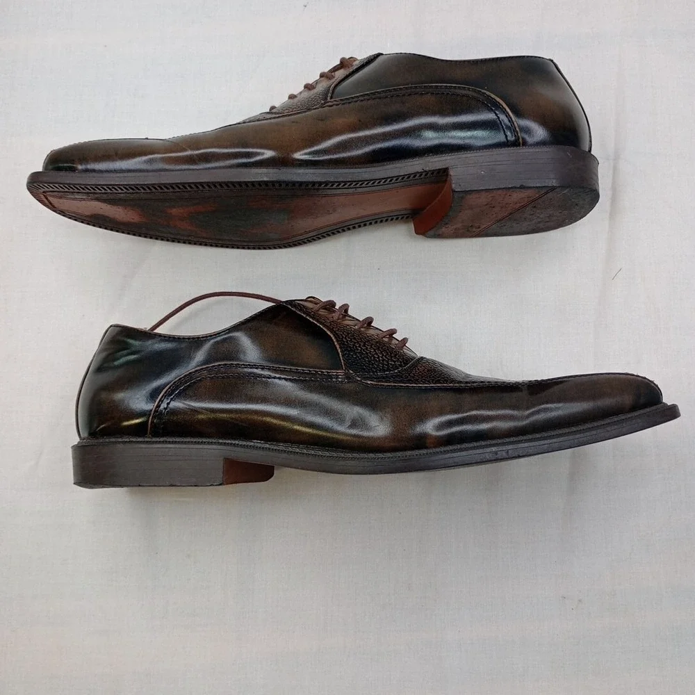 Antonio Cerrelli Men's 6424 Faux Leather Lace Up Dress Size 12 Shoes Brown Taupe